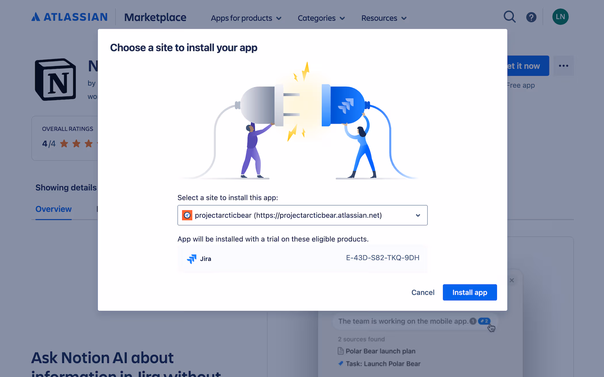 hc: connector setup in jira
