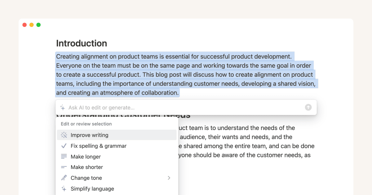 使用 Notion AI 写出更有文采、更加高效的笔记和文档