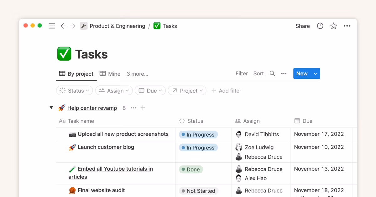 Show your team how to organize, track and manage work in Notion