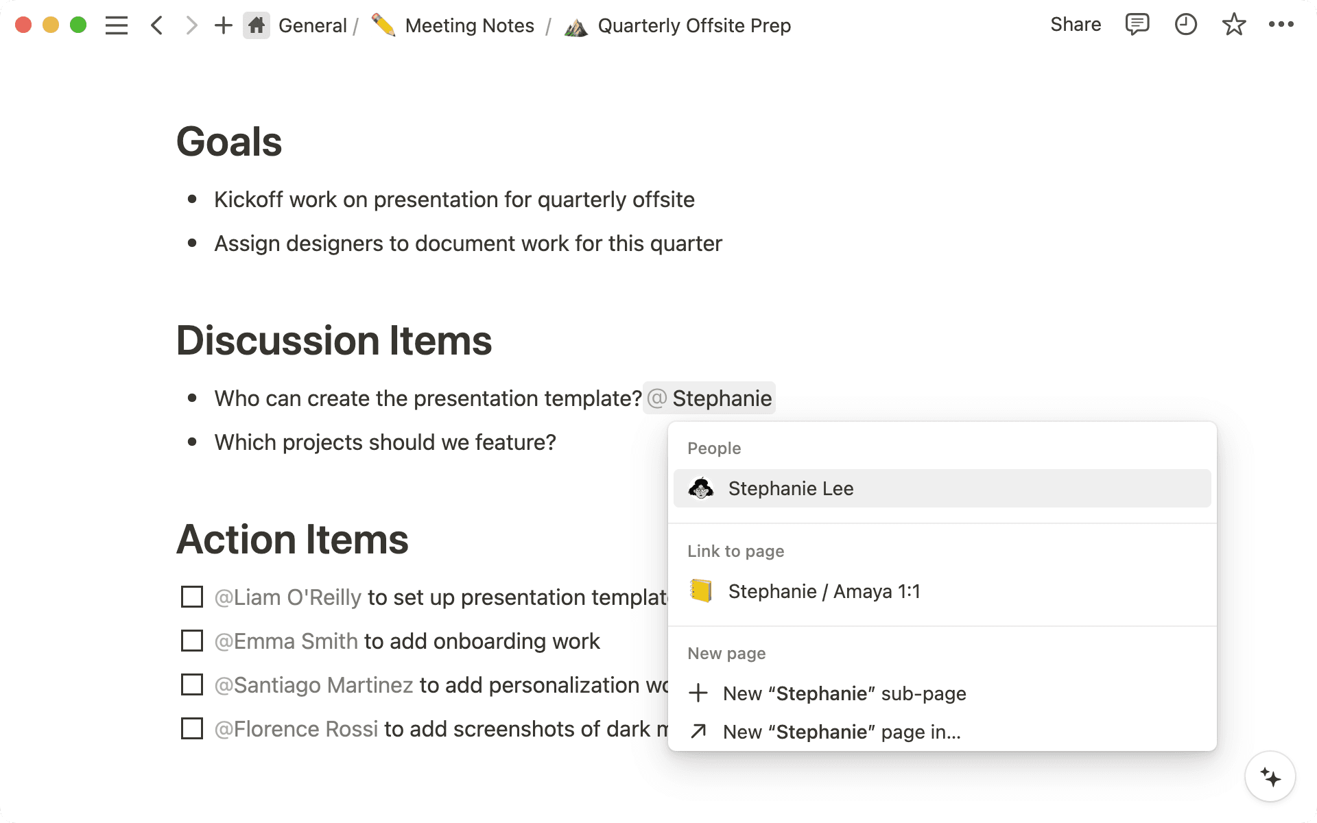 提及 - 提及人员