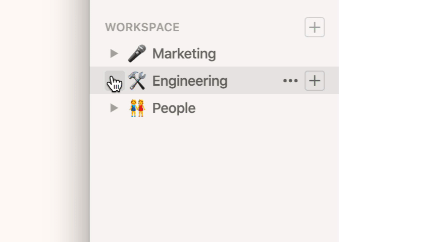 一个显示侧边栏中的条目扩展的动画，显示出几层的子条目